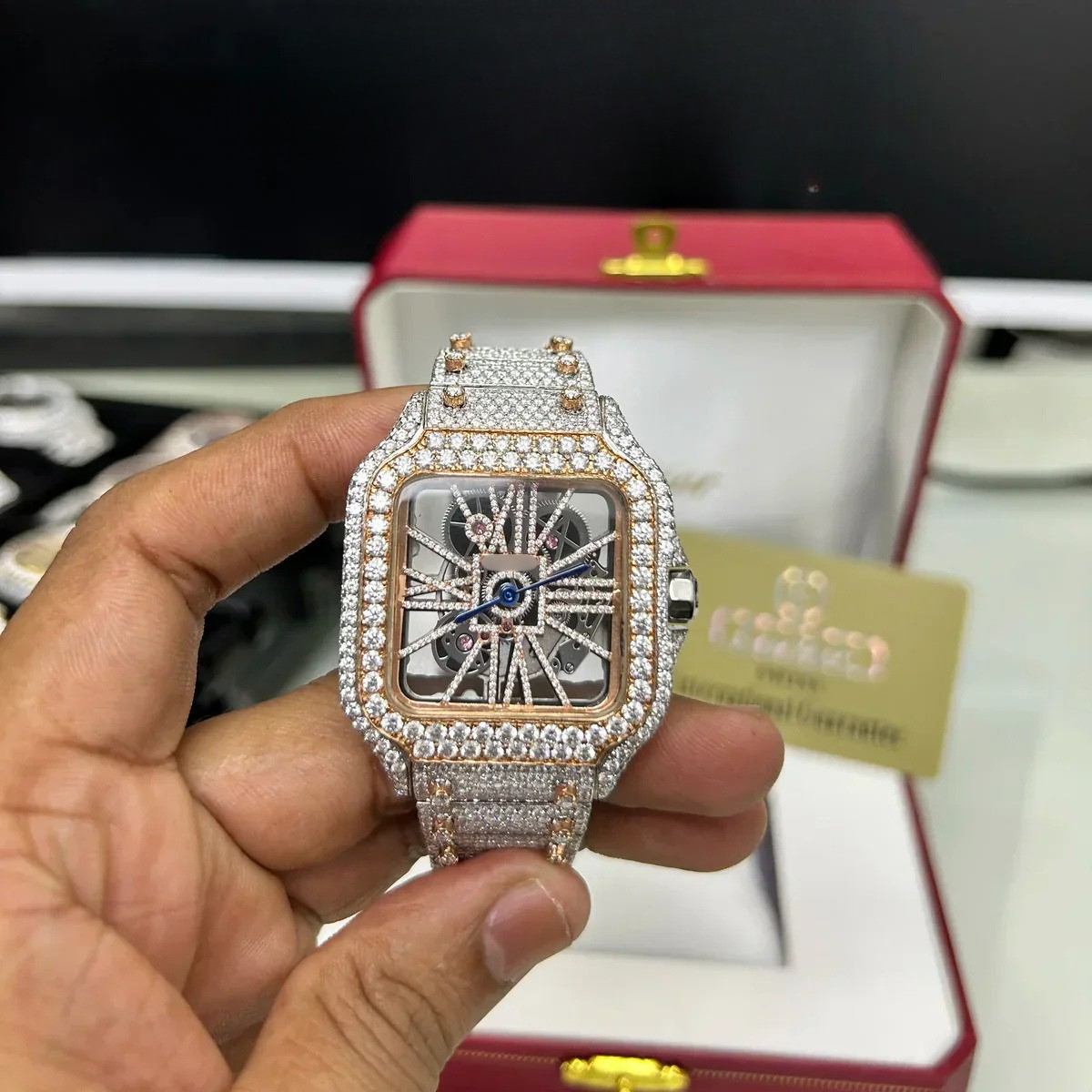 Moissanite Skeleton Watch