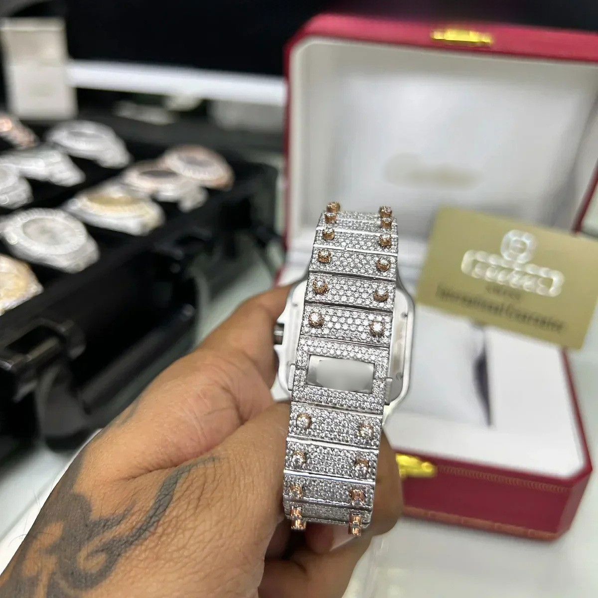 Moissanite Skeleton Watch